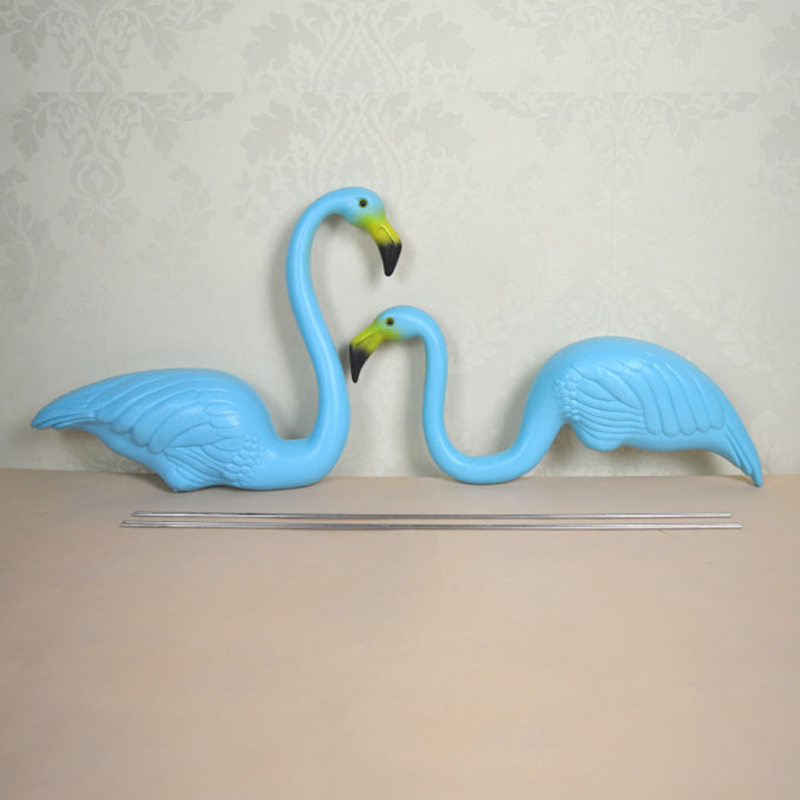 Моделирование пластиковые синие фламинго птицы садоводство животных украшения на открытом воздухе