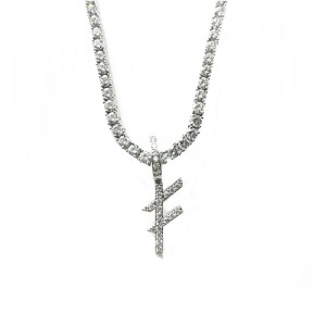 Ювелирные изделия Высокое Качество Пользовательское название Серебряные буквы Ожерелья кулончан Очарование с серебряной тенни...