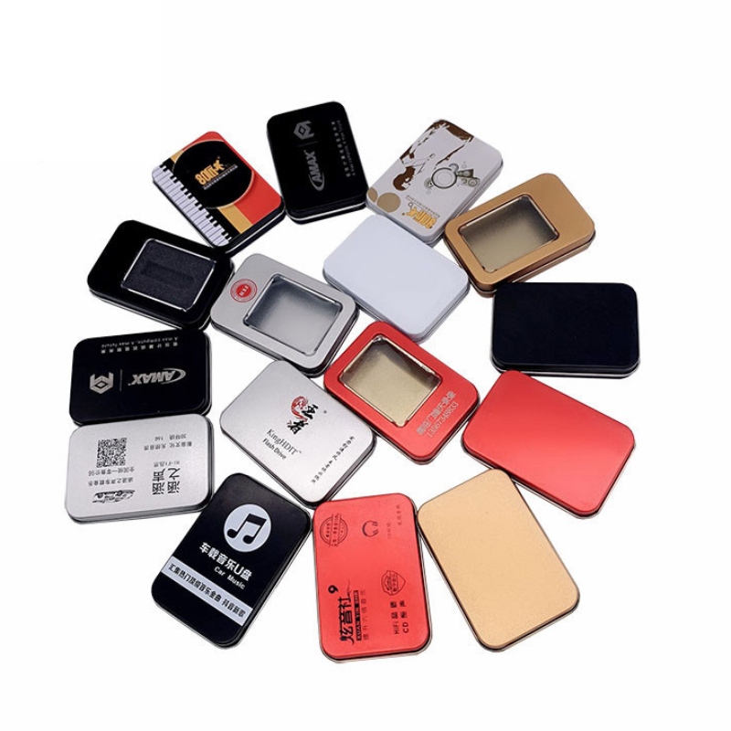 Китай Оптовый продовольственный малый прямоугольный подарок накладки USB Flash Disk Tin в наличии (87 мм * 60 мм * 18 мм)