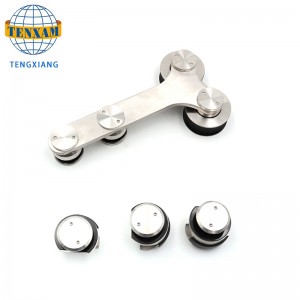 Продажа горячей продажи Висячие колеса из нержавеющей стали стеклянная дверь