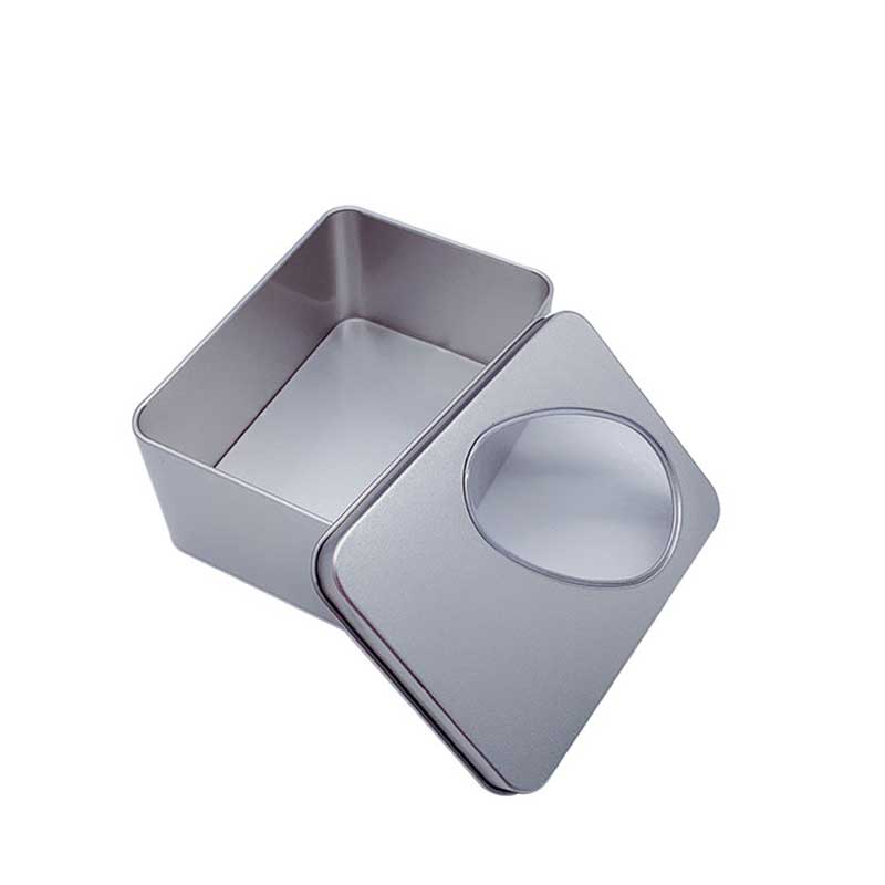 Оконный квадратный металлический ящик для хранения олова 125 * 90 * 60 мм