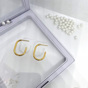 Вакуумное золото из нержавеющей стали 18k/14K серьги обруч