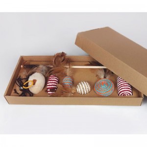 Pet деревянные стержень перо смешной кошка палочка комбинированная кошка игрушка комплект коробки семисексуал мыши сизаль мяч см...