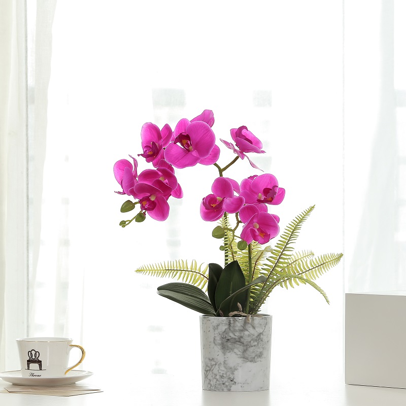 Горячие продажи красной горшечной искусственной орхидеи с высоким качеством