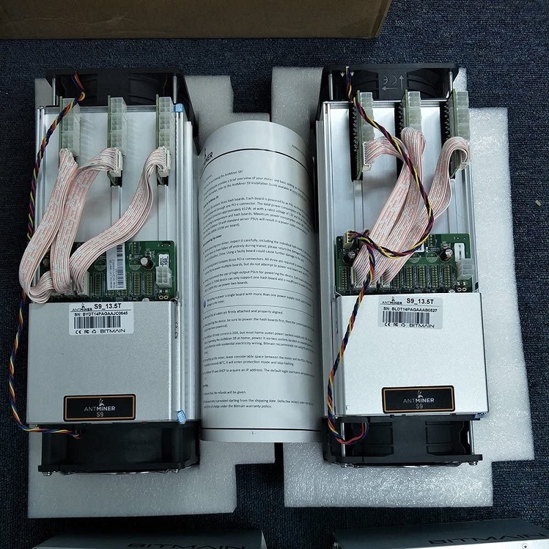 Биткойн шахтерный универсальный Antminer S9 13.5T 13500GH/S, 0,098 J/gh Эффективность мощности, 13,5/S Bitmain S9 16NM 1372W BM1387, с источником питания