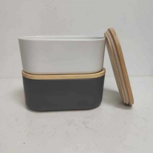 Оптовая длинная с деревянной крышкой керамической керамической камерой хранения канистра