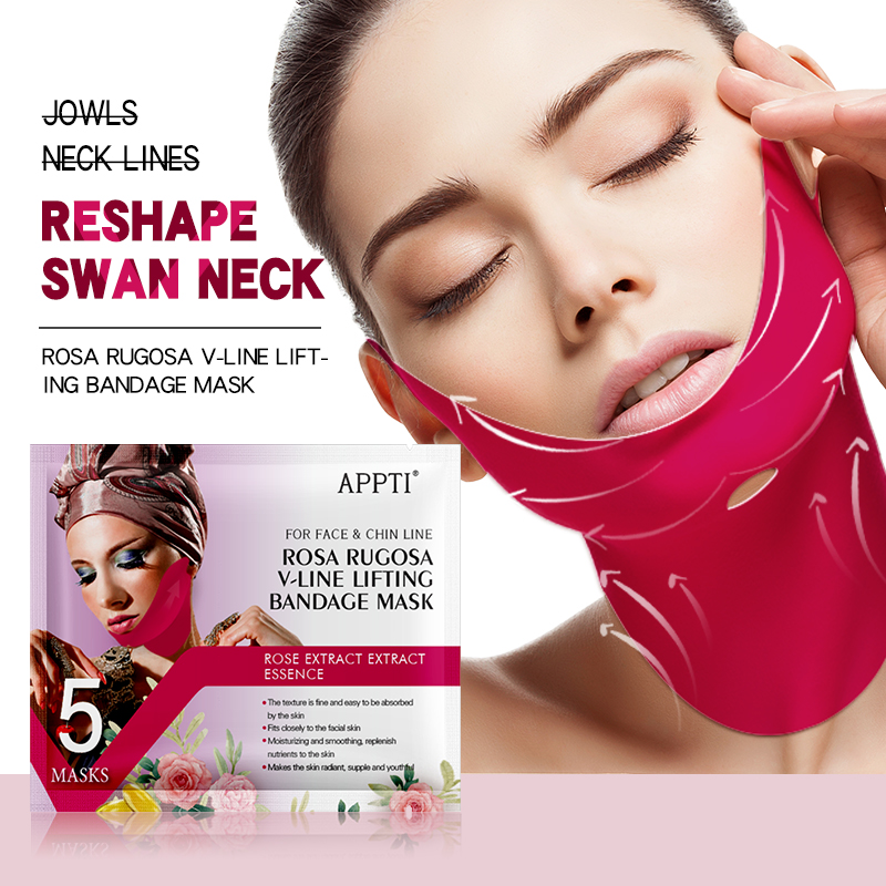 APPTI Rose Rugosa V-Line Подъемная бандажная маска для маски для похудения ремешок на ремень красоты двойной подбородок редуктор гидрогельма маска для поднятия подбородка и затянуть кожу