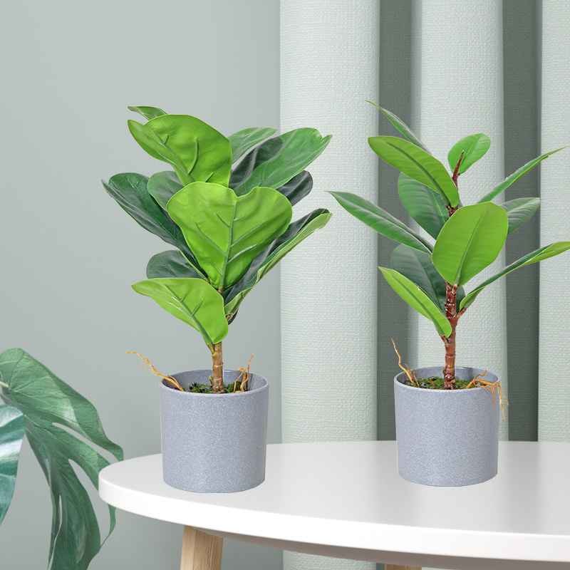 Домашний декор Лучшие почти натуральные искусственные маленькие горшечные зеленые растения искусственные бонсай