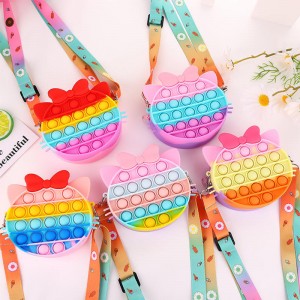 Bubble Fidget игрушечные сумки на плечо, силиконовые поп-пузырь Fidget сумки