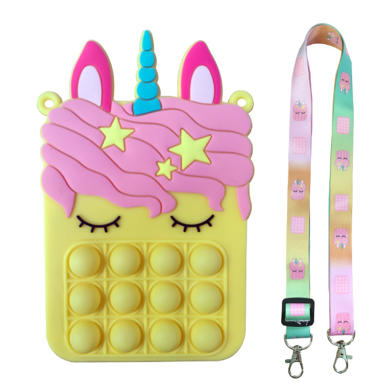 Поп-кошелек подарок на день рождения для детей, Fidget Counle Toys Bubble Смейте стресс сумки