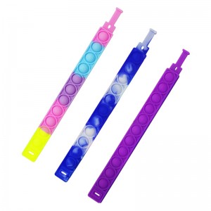 Push Bubble Kids Fidget Toys, взрослые силиконовые Fidget POP браслет