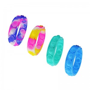 Push Bubble Kids Fidget Toys, взрослые силиконовые Fidget POP браслет