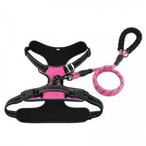 Пользовательская собака жилет отражающий нейлон большой пряжкой реверсивный реверсивный жгут с поводком