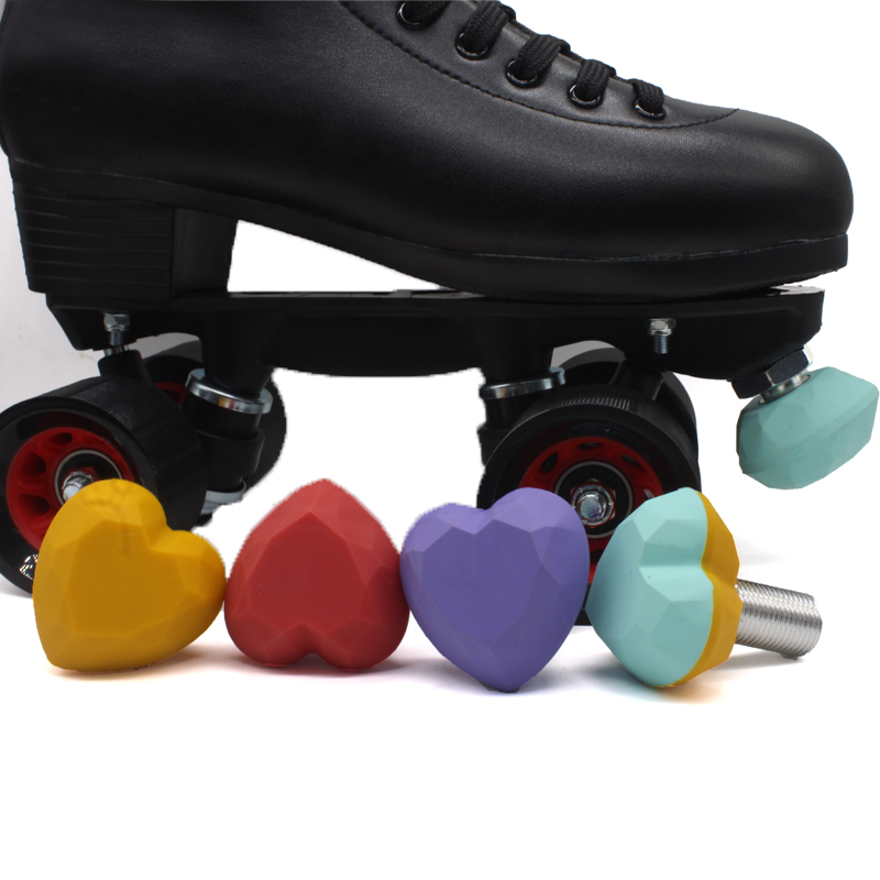 Фабрика прямая распродажа индивидуальные сердечные алмазные формы регулируемые носки Стоп роликовый коньки чистый цвет