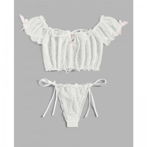 Wholesale Валентина День Святого Валентина Женский Двухструктура Бюстгальтер Panty Set Erotica Чувственное Нижнее Белье Кружева Сексуальны...