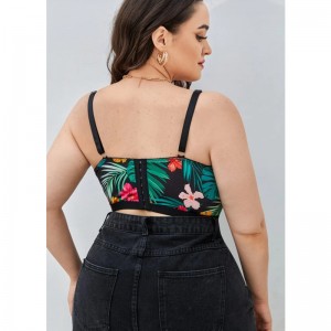 Плюс цветочный кружевной бюстгальтер