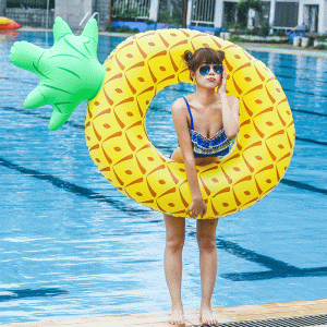Надувное кольцо с ананасом, портативный поплавок для бассейна, игрушка для воды для взрослых и детей