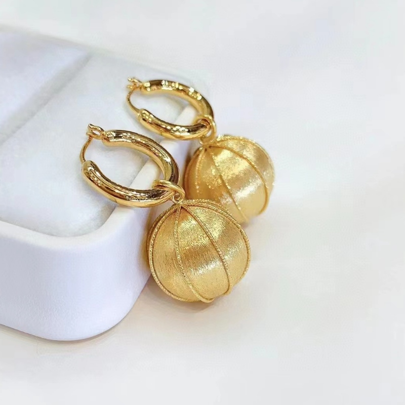 Тучень Ювелирные Изделия 18K Желтое золото Готов к отправке Серьги для женщин