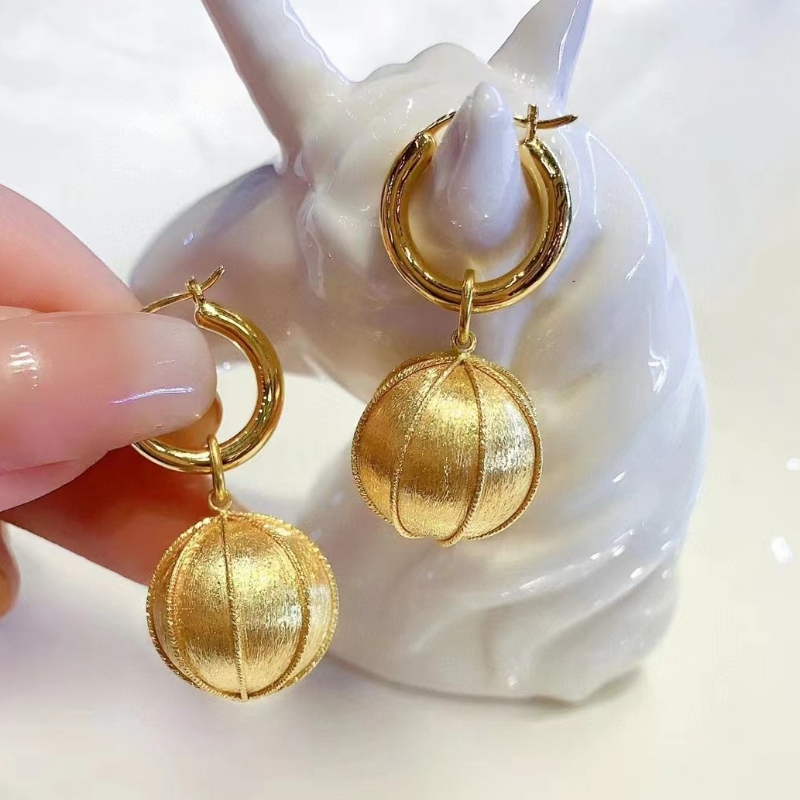 Тучень Ювелирные Изделия 18K Желтое золото Готов к отправке Серьги для женщин