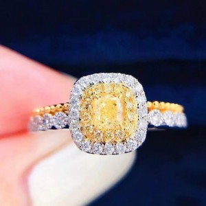 Роскошные пользовательские сделанные 9K/10k/14K/18K Сплошное золотое кольцо Prinpcess сократить 0.6CT Обязательное кольцо