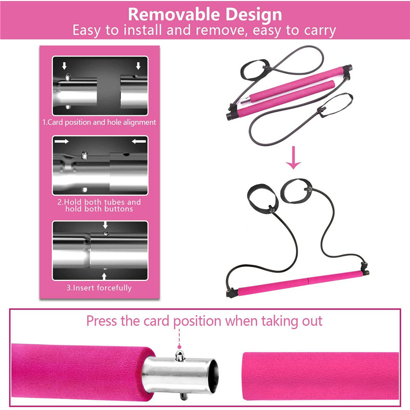Пилатесский стержень, портативная йога упражнения пилат -палочка с петлей для ноги сопротивления, фитнес -оборудование