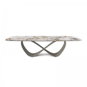 Итальянский высококлассный настраиваемый из нержавеющей стали современный длинный роскошный прямоугольный черный каменный об...