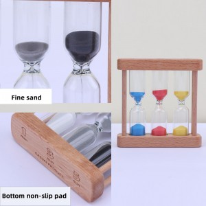 Фабрика может быть настроена 3 в 1 часовой песчаный песчаный таймер для кухни для кухни Европейский творческий деревянный металл...