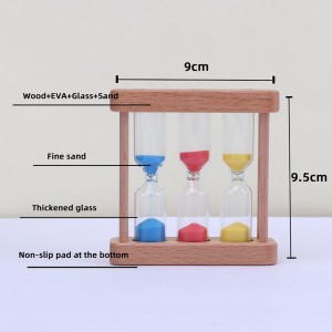 Фабрика может быть настроена 3 в 1 часовой песчаный песчаный таймер для кухни для кухни Европейский творческий деревянный металл...