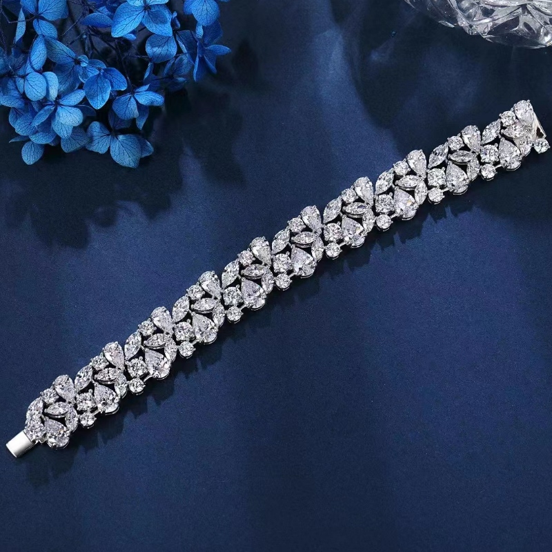 Стерлинговое серебро 925/18k/14k/10k с 5A CZ/Real Diamond Bracelet