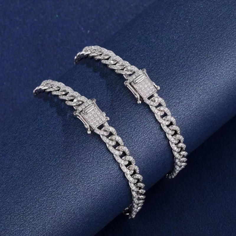 Ювелирные изделия Tuochen 18K/14k/10k золотой кубинский браслет с бриллиантом/moissanite stone для человека
