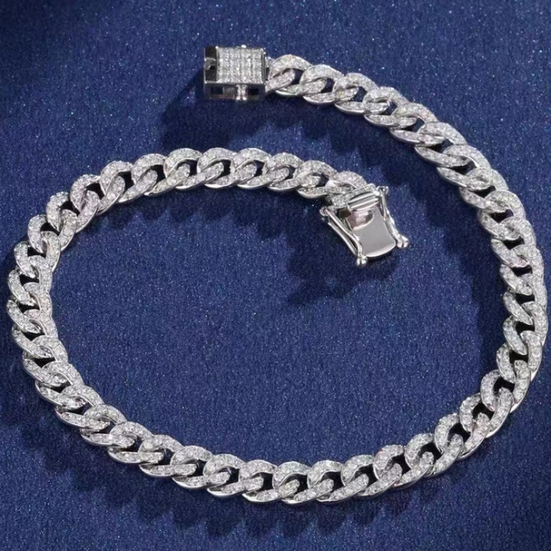 Ювелирные изделия Tuochen 18K/14k/10k золотой кубинский браслет с бриллиантом/moissanite stone для человека