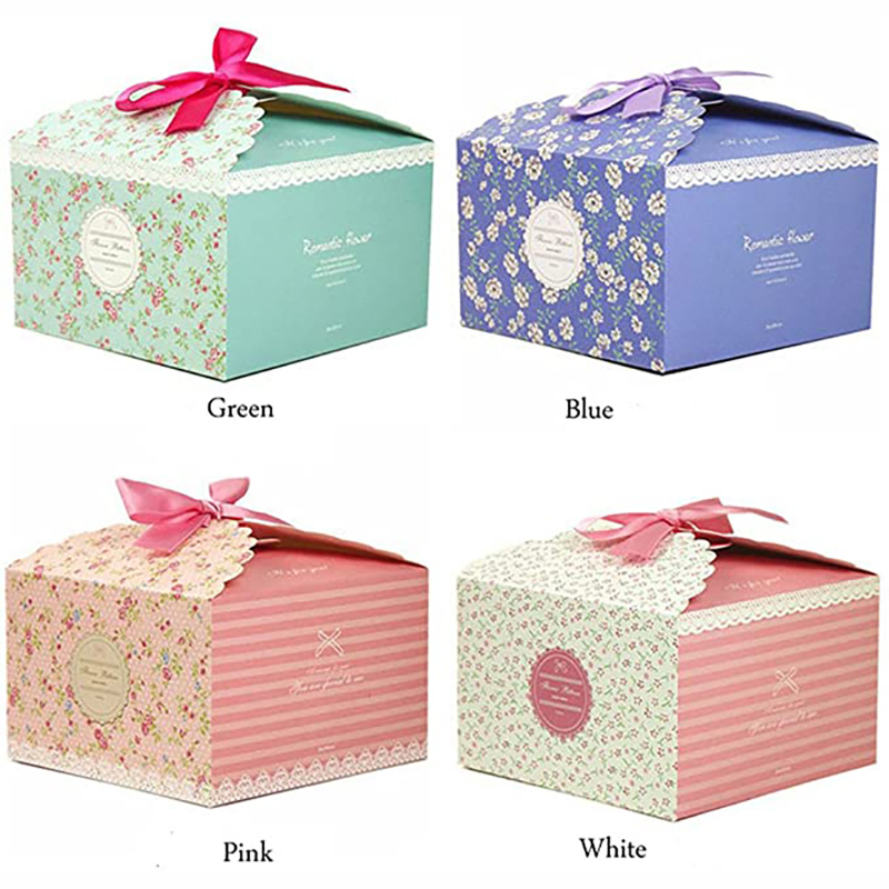 Подарочные коробки, набор из 4 декоративных коробок, торт, печенье, вкусности, конфеты и ванные бомбы ручной работы в подарочные коробки для рождества, дни рождения, праздники, свадьбы (цветочный рисунок)