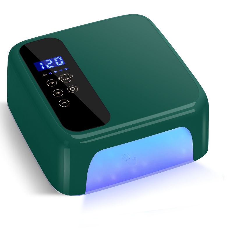 M&R 602PRO Зеленая беспроводная светодиодная лампа, беспроводная сушилка для ногтей, перезаряжаемый светодиодный светильник 72 Вт, портативный гель -светодиодный светодиодный лампа с 4 датчиком установки таймера и ЖК -дисплей, профессиональная светодиодная лампа для гелевого лака