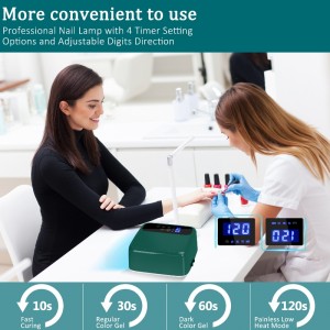 M&R 602PRO Зеленая беспроводная светодиодная лампа, беспроводная сушилка для ногтей, перезаряжаемый светодиодный светильник 72 Вт, по...