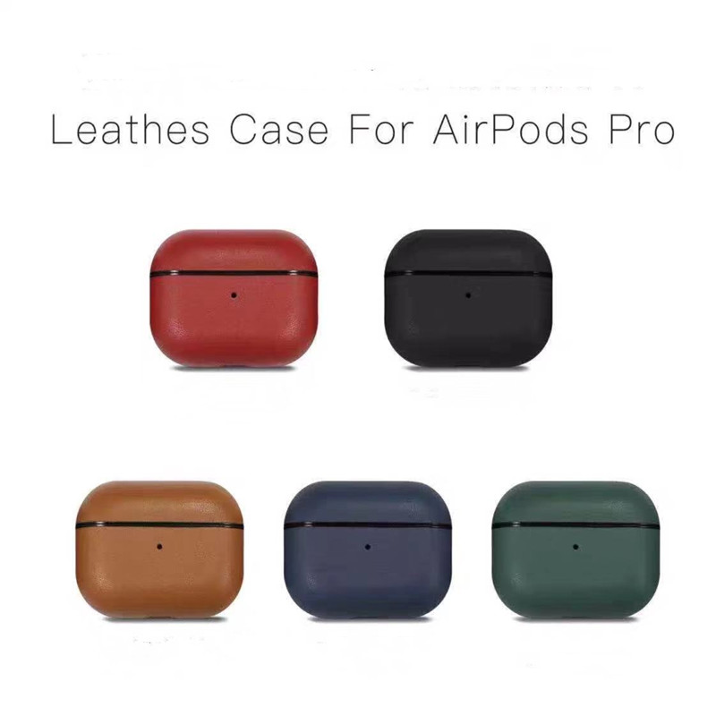 Корпус Airpods Pro Leather, подлинный ретро-масляный восковой восковой корпус кожа, полностью сделанный вручную, передний светодиод, (темно-коричневый)