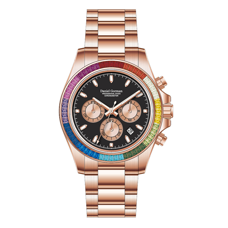 роскошные часы из нержавеющей стали Quartz Watchdg9003