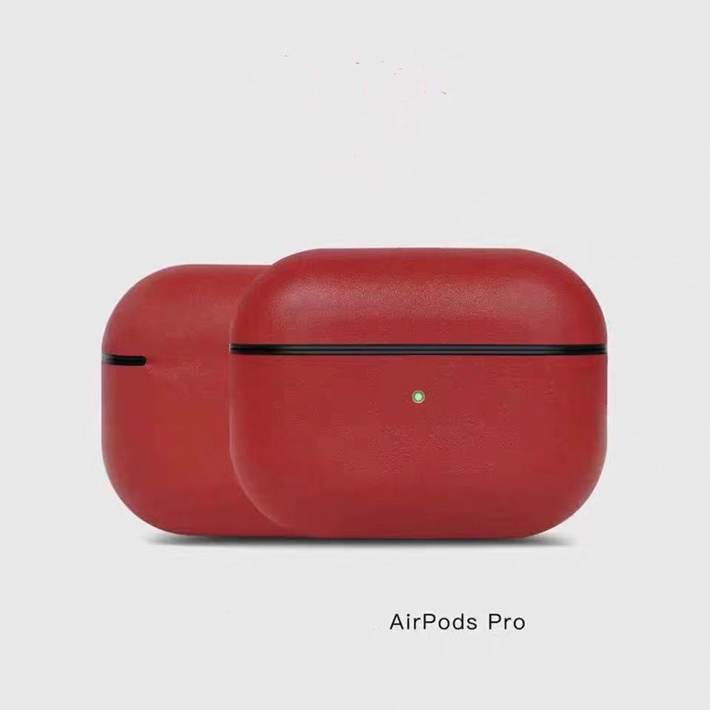 Корпус Airpods Pro Leather, подлинный ретро-масляный восковой восковой корпус кожа, полностью сделанный вручную, передний светодиод, (темно-коричневый)