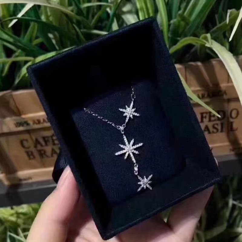 Серебряное серебро 925 звездного ожерелья с CZ Stone for Girls