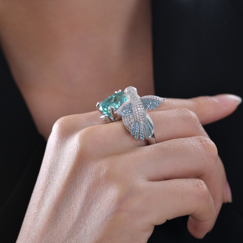 Новый дизайн стерлинговой серебро 925 с AAAAA Циркон каменной птичий кольцо готово к отправке