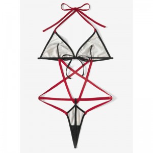 Печать Halter Thong Design Bodysuit Sexy Criss Cross Teddy и Bustier