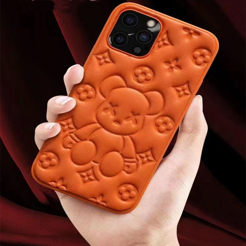 Новый чехол для мобильного телефона, Apple iPhone13pro Leather Bear Bear 3D Prescont Process Process Mobile Phrote Chore Case