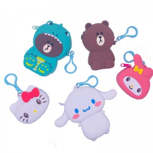 Симпатичные и маленькие картонные персонажи силиконовые эмалевые сумки для детей