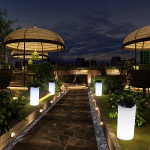 Светодиодные светодиоды на открытом воздухе светодиодные цветочные горшки RGB с изменением пластикового светодиодного светодио...