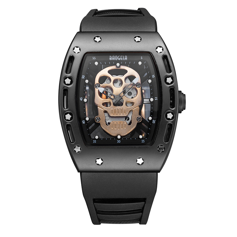 Модный череп мужчина Quartz Watch Baogela Creative Dial Watch for Men Clock Gold Life Водонепроницаемые мужчины смотрят в спортивном стиле 1612