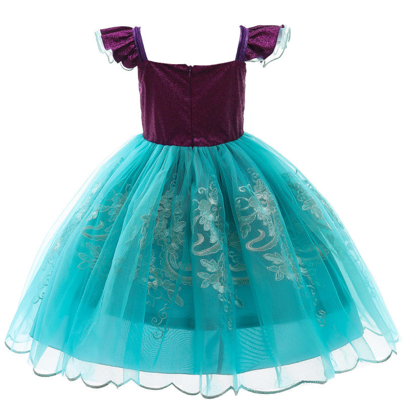 Девушки маленькая русалка Ариэль платье на Хэллоуин. Причудливый костюм девочки девочка карнавальная одежда для вечеринки по случаю дня рождения летнее одевание