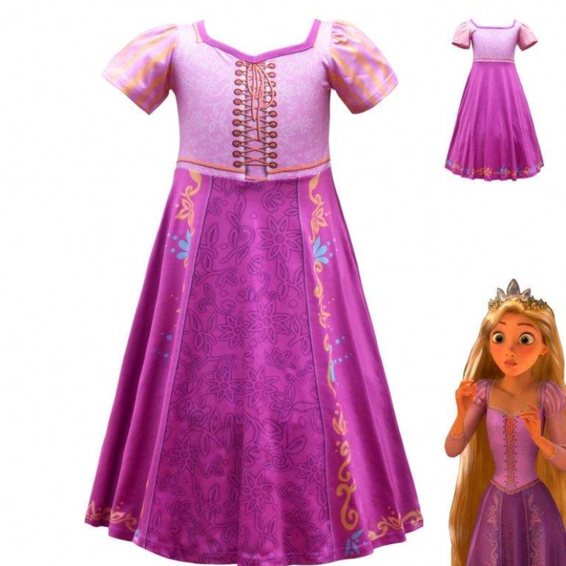 Новый стиль Rapunzel Girls Long Dress Cosplay Costum