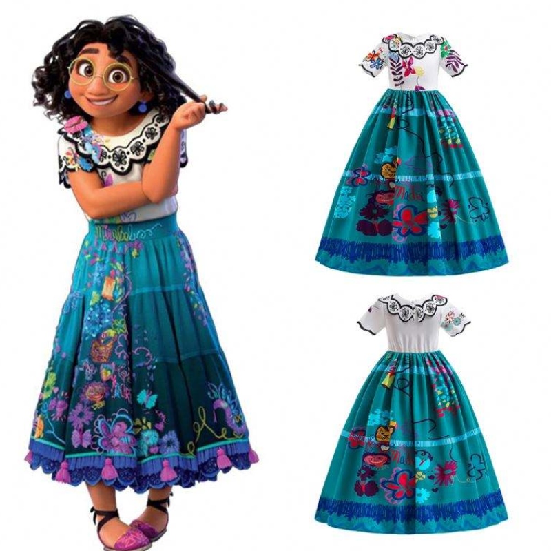 Baige New Encanto Kids наряжают костюм Princess Mirabel Cosplay Mfmw006