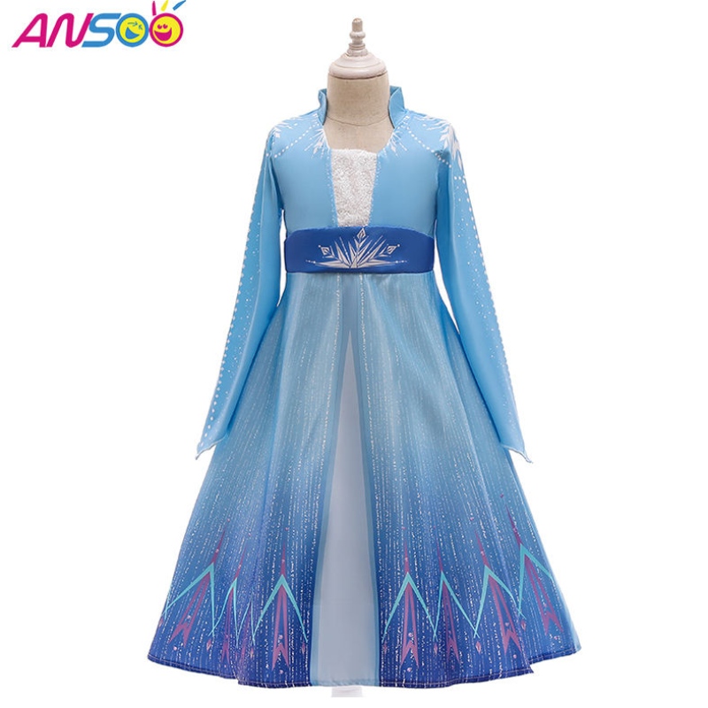 Ansoo Kids Elsa Princess Dress Halloween Cosplay Fancy Party Party Up Анна Эльза костюм для девочек