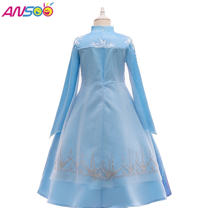 Ansoo Kids Elsa Princess Dress Halloween Cosplay Fancy Party Party Up Анна Эльза костюм для девочек