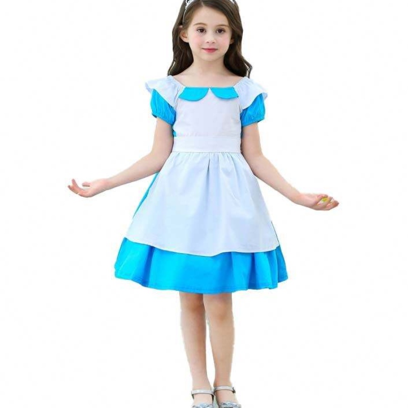 Детские костюмы одежда Белоснежка Алиса младенец 100% хлопок 2-6-летняя девочка платье для ремня детские детские платья принцессы DGHC-029